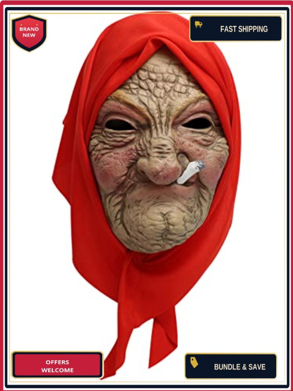 Realistic Granny Mask Latex Halloween Costume Cosplay Prop Adults